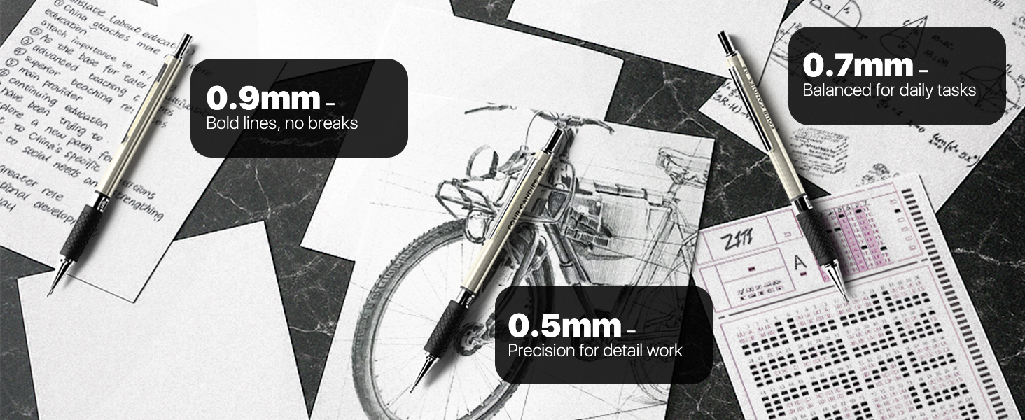 mechanical pencils 0.5mm 0.7mm 0.9mm how to choose lead size