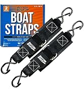 Boat Tie Down Straps to Trailer, 2 Inch x 48 Inch Marine Grade Transom Straps, Heavy Duty Manual ...