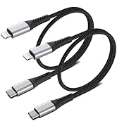 PEAKLIFT 2FT USB C to Lightning Cable, 2 Pack iPhone Charging Cable USB C Braided 2 Foot Type C t...