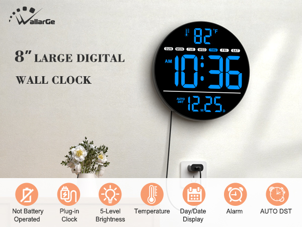 large digital wall clock