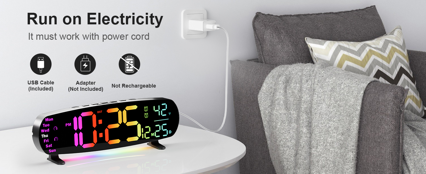 digital wall clock large display