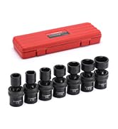 CASOMAN 1/2-Inch Drive Shallow Universal Impact Socket Set, SAE, 7 Pieces Set