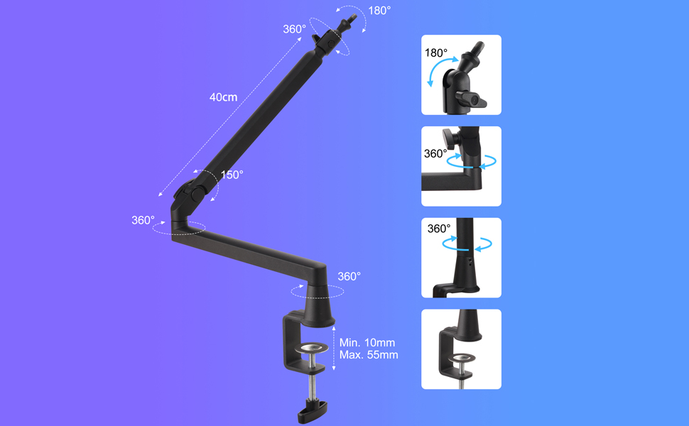 low profile mic arm