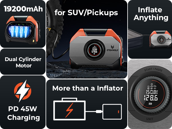 7modes Heavy Duty Tire Inflator cars, SUVs, motorcycles, and bicycles car wheel accessories tool