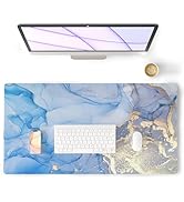 Colorful Star Waterproof Blue Marble Desk Pad 31.5