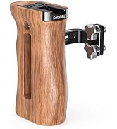 SMALLRIG Side Wooden Handle Grip for DSLR Camera Cage w/ Cold Shoe Mount, Threaded Holes, Directi...