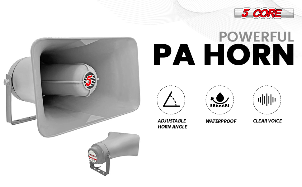 5 Core PA Speaker 12 Inch 350W Peak Bull Horn Loud Audio Indoor Outdoor Speakers