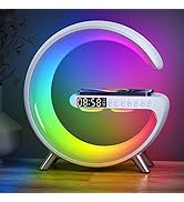 FuyoSegen Smart LED Table Lamp,4 in 1 Night Light,Wireless Charger,Alarm Clock and Bluetooth Spea...