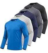 ZITY 5 Pack: Men's Long Sleeve Shirts UPF 50+ UV Sun Protection Quick Dry Athletic Shirts for Run...