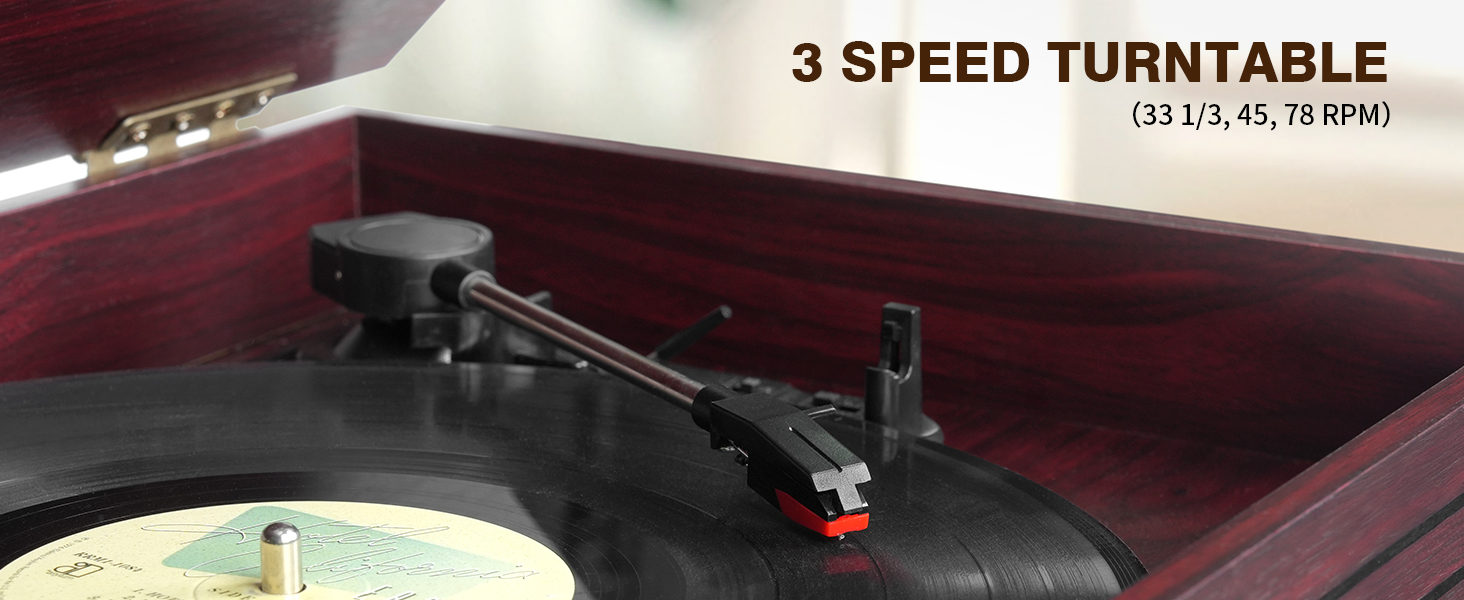 3 speed record player