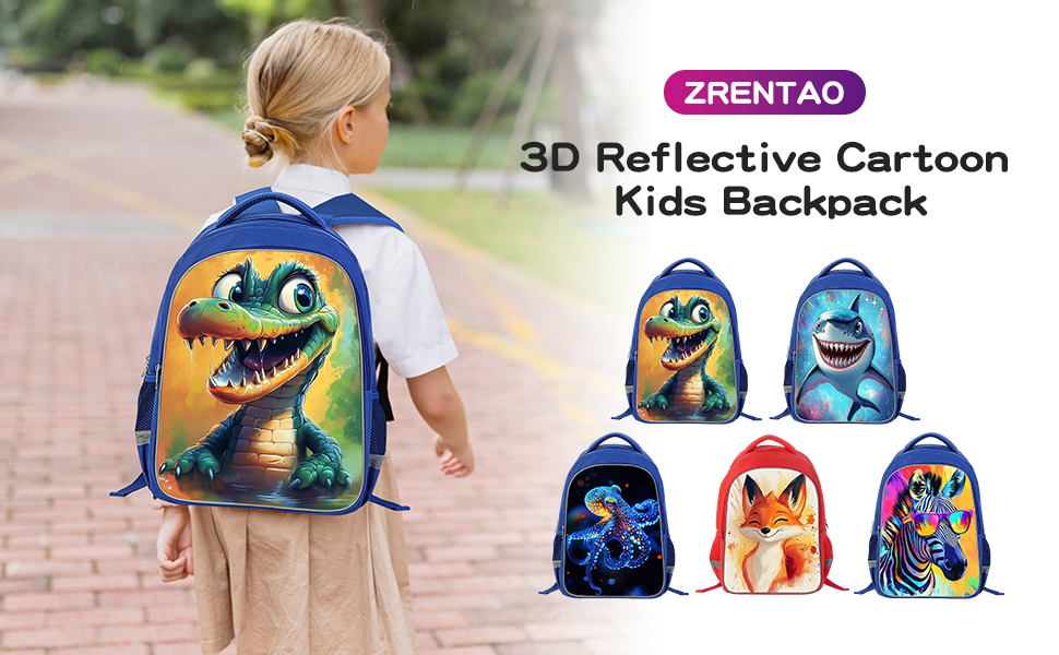 Kids School backpack Boys for School 17" Coloful Bookbag Amazing Gifts for Elementary