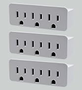 3 Outlet Grounded Wall Adapter - Splitter Extends 1 Outlet to 3 with Phone Securing Lip, Perfect ...