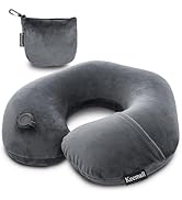 Keemall Inflatable Travel Neck Pillow, Super Soft Plane Neck Support Pillow for Travel Ariplane S...