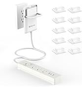 6FT Ultra-Thin Flat Plug Power Strip with 3 Outlets &amp; 3 USB Ports | Child &amp; Pet-Safe, 1625W, Wall...