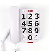 MCHEETA Big Button Phone for Seniors, Landline Telephone for Home, Durable Phone with LED Call Al...