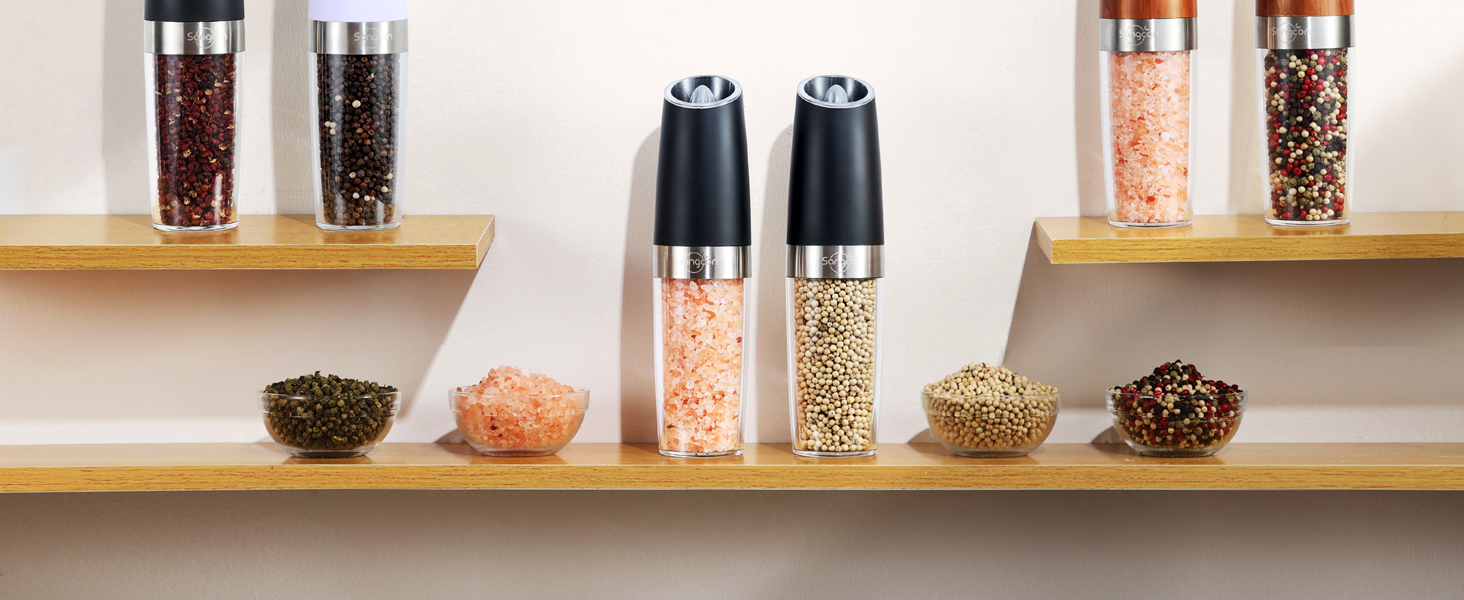 electric salt and pepper shakers electric gravity salt and pepper grinder set