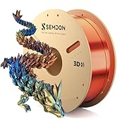 SEMDON Tri-Colors Silk PLA Filament 1.75mm, Christmas Gifts 3D Rainbow PLA Filament ±0.02mm, High...