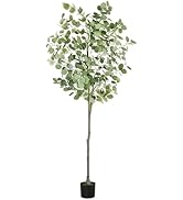 6Ft Artificial Eucalyptus Tree, Faux Eucalyptus Tree Indoor, Tall Fake Potted Tree for Home Offic...