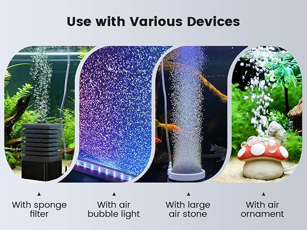 fishkeeper Powerfu Quiet Aquarium Air Pump Adjustable Dual-Outlet Fish Tank Air Pump