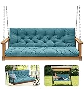 GPQAWER Outdoor Swing Cushions,Waterproof Swing Cushions 3 Seater Replacement with Backrest,Outdo...