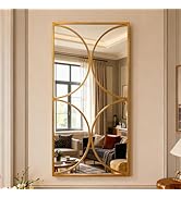 SHYFOY Large Wall Mirror Gold Metal Frame, 47 x 24 Accent Mirrors for Living Room Decor, Modern M...