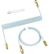 C03 Custom Coiled Keyboard Cable for Gaming Keyboard,Detachable Double Sleeve Starlight Nylon Bra...