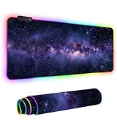 RGB Gaming Mouse Pad XL 35.4"x15.7", Galaxy Large Mousepad with LED Light, Extended Desk Mat RGB ...
