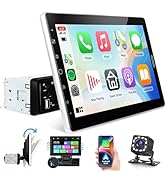 10.1 inch Single Din Car Stereo CarPlay Android Auto Mirror Link, Rimoody Detachable Touch Screen...