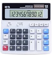 M&amp;G Desk Calculator 12 Digit Extra Large LCD Display, Dual Solar Power and Battery, Accounting Ca...