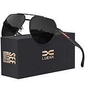 LUENX Aviator Sunglasses for Men Polarized Oversized Lens UV400 Sun Glasses with Accessories