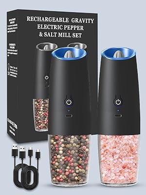 UNNEES Gravity Electric Pepper And Salt Grinder Set