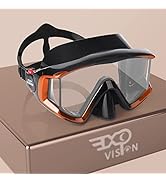 Adult Pano 3 Window Scuba Diving Mask, Tempered Glass Snorkel Dive Mask Anti-Fog Swim Mask Goggle...