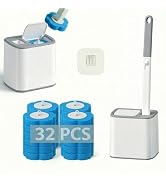 Disposable Toilet Brush for Bathroom Cleaning, Deep Cleaning Toilet Bowl Cleaner with Replaceable...