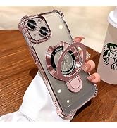 Uioeua for iPhone 14 Plus Case with Magnetic Ring Stand,[Compatible with MagSafe] Four Corners Sh...