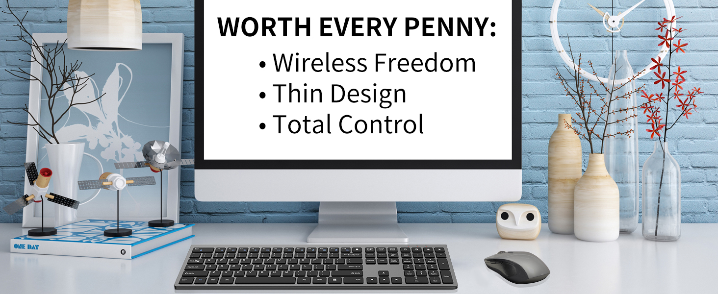 This wireless keyboard and mouse WORTH EVERY PENNY:Wireless Freedom, Thin Design, Total Control