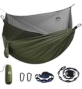 Miztli Camping Hammock -Portable Hammock w/Spacious Net &amp; Tree Straps w/Adjutable Loops,Double an...