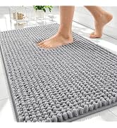 OLANLY Thick Bathroom Rugs 30x20, Extra Soft Absorbent Chenille Bath Rugs, Rubber Backing, Machin...