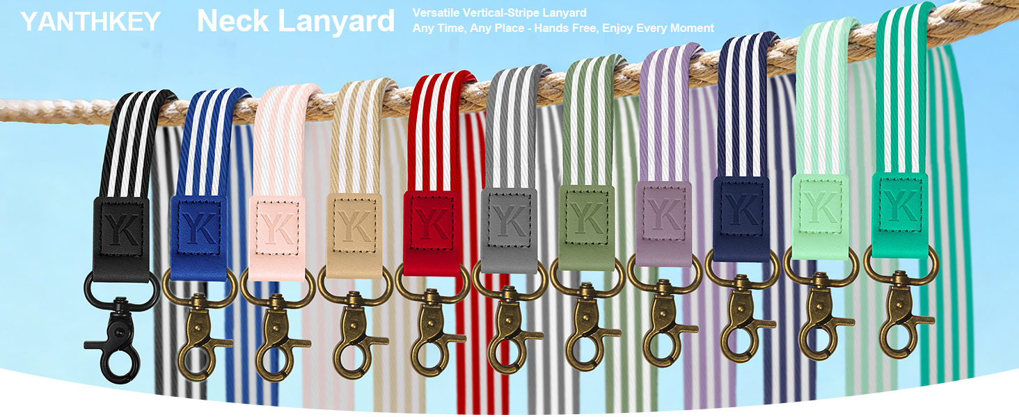 Versatile Vertical-Stripe Lanyard