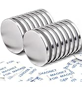 E BAVITE Super Strong Neodymium Disc Magnets with Double-Sided Adhesive, Powerful Permanent Rare ...