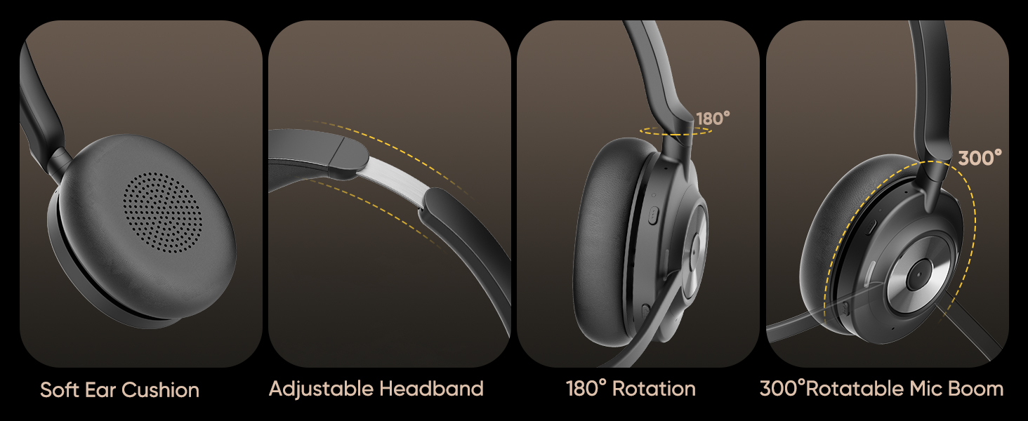 wireless headset with microphone for work