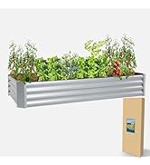 porayhut 6'x3' Raised Garden Bed Kit Easy Set-up Planter Box for Vegetable Fruit,Metal Galvanized...