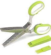 Herb Scissors 5 Blades Set Cover Kitchen Gadgets Shear Cutter Chopper Salad Vegetarian Cooking...