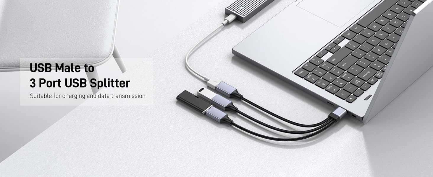 USB Splitter 1 in 3 Out Cable