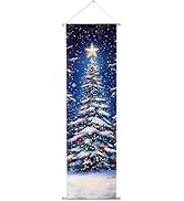 SOFFEE DESIGN 16x47 Christmas Tree Canvas, 5 Color-Changing LEDs Dynamic Holiday Light Show for P...