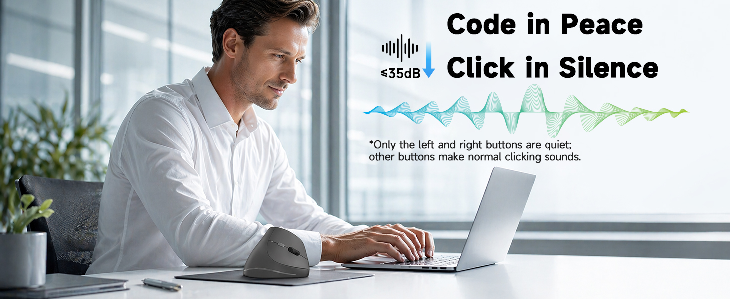Silent clicking design ensuring quiet operation for focused work in shared or home offices