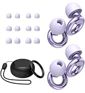 JUSTRVN Ear Plugs for Sleeping,2 Pairs of Stylish Reusable Noise Reduction Earplugs with 8 Pairs ...