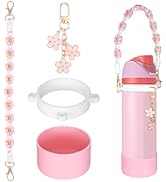 Silicone Boot Set for Owala Water Bottle 24 oz 32 oz with Handle Strap and Charm Compatible with ...