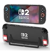 TIKOdirect Clear Case for Nintendo Switch 2 with Built-in 2 Game Card Slots, Ergonomic Grip Desig...