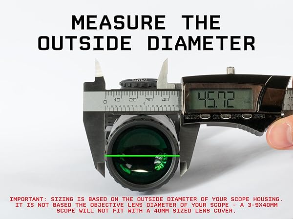 Flip up cover measuring guide