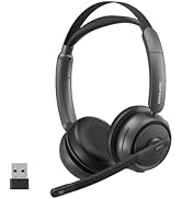 NUROUM Wireless Headset with Mic for Work, Bluetooth Headset with Noise Cancelling Microphone, Mu...
